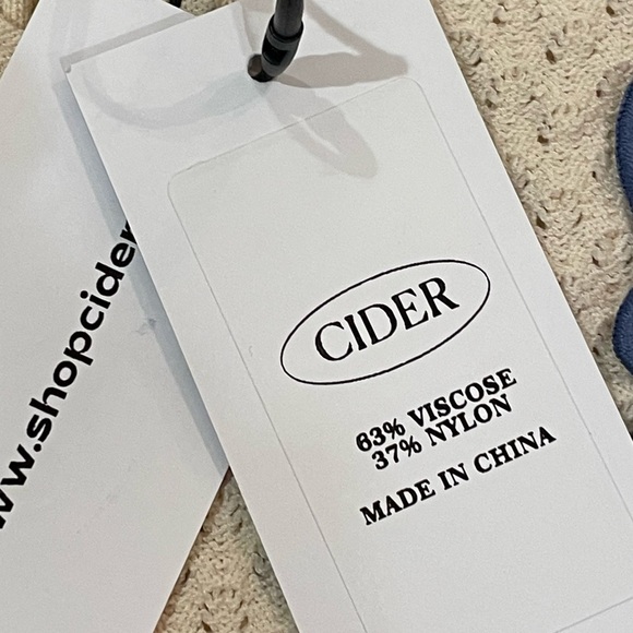 Cider Cream Tank Top with Blue Ruffle Trim - Picture 5 of 6